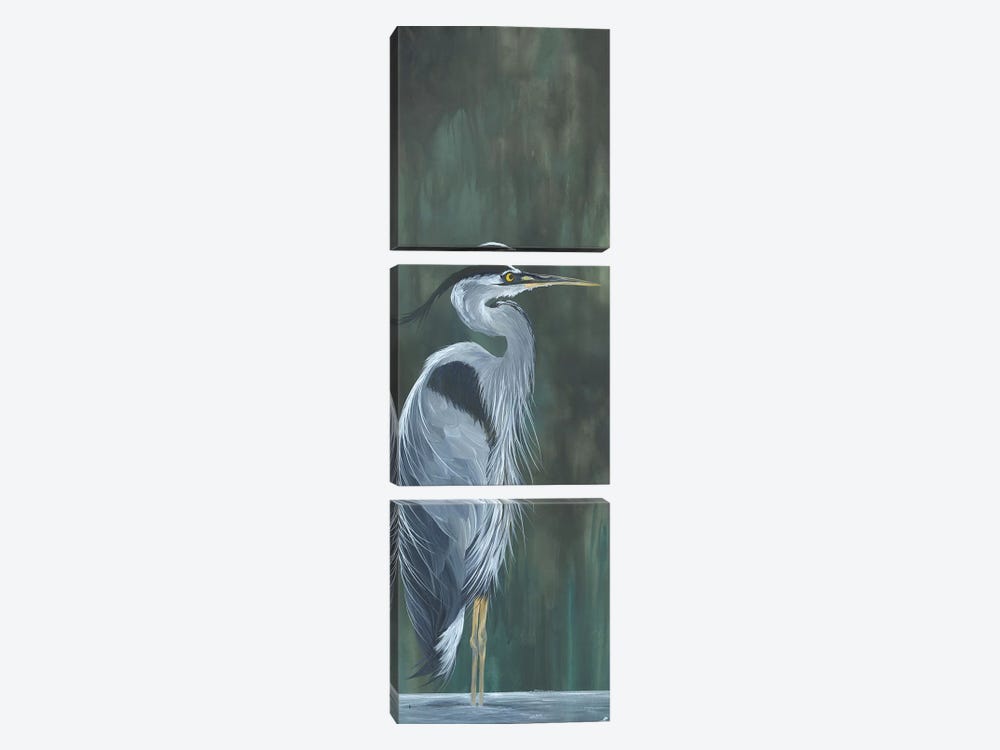 Blue Heron by Emily Magone 3-piece Canvas Wall Art