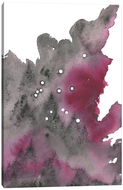 Aquarius Canvas Art Print - Gray & Pink Art