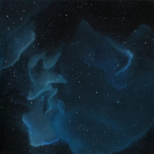 Black & White & Blue: Nebula Three Right by Emily Magone