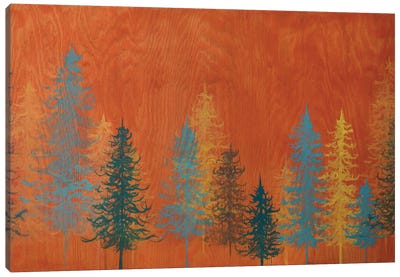 Orange Trees Canvas Art Print - Pine Tree Art