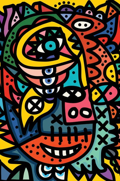 Smiling Graffiti Faces by Emmanuel Signorino acrylic art print