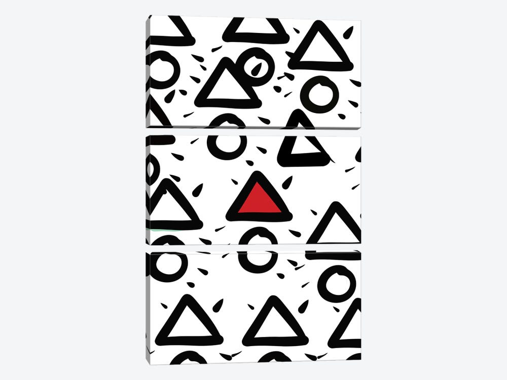Red Triangle Is Unique by Emmanuel Signorino 3-piece Canvas Art