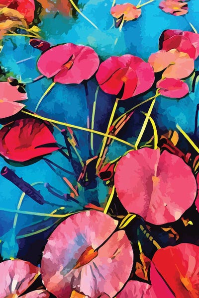 Pop Nenuphars In Bloom by Emmanuel Signorino framed canvas print