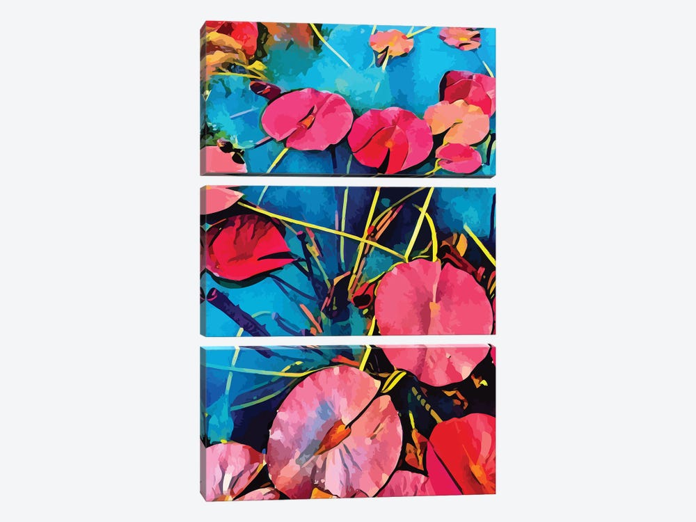 Pop Nenuphars In Bloom by Emmanuel Signorino 3-piece Canvas Print