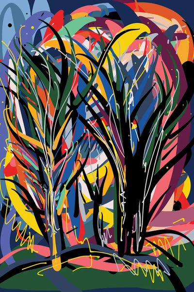 Magic Trees In The Night by Emmanuel Signorino acrylic art print