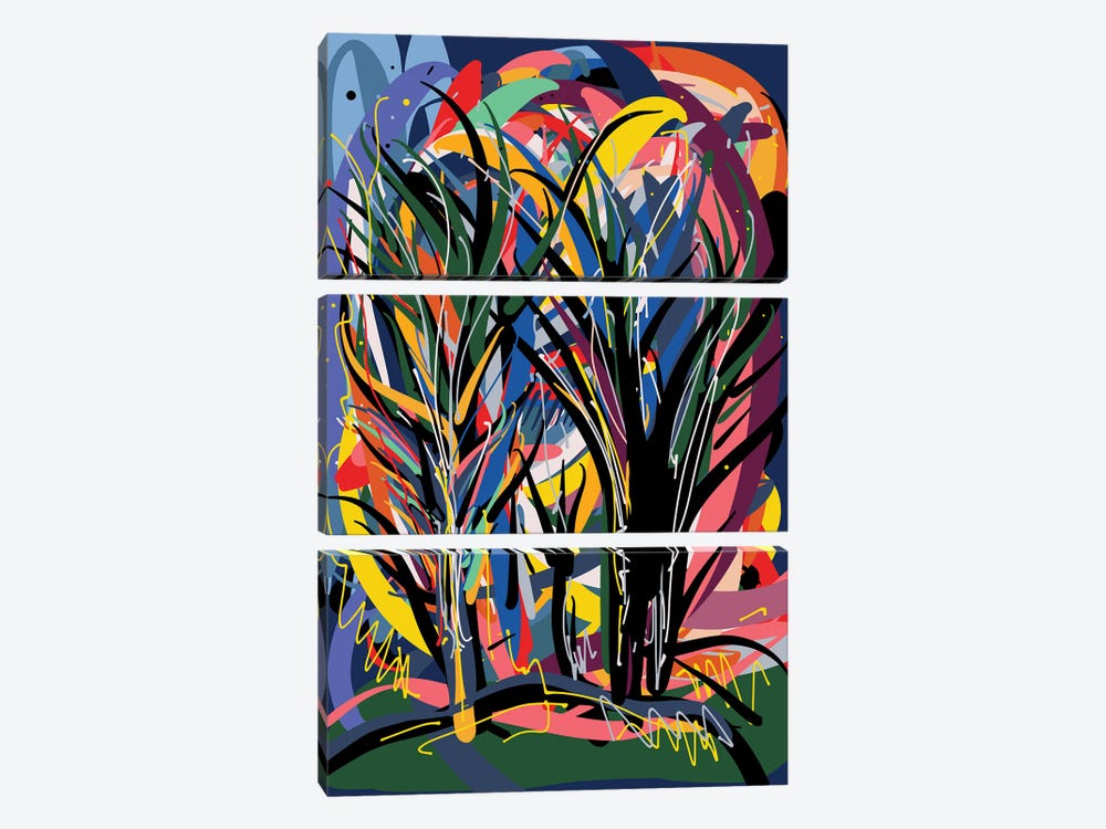 Magic Trees In The Night by Emmanuel Signorino 3-piece Art Print