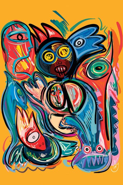 The Yellow Life With My Friends The Birds by Emmanuel Signorino acrylic art print