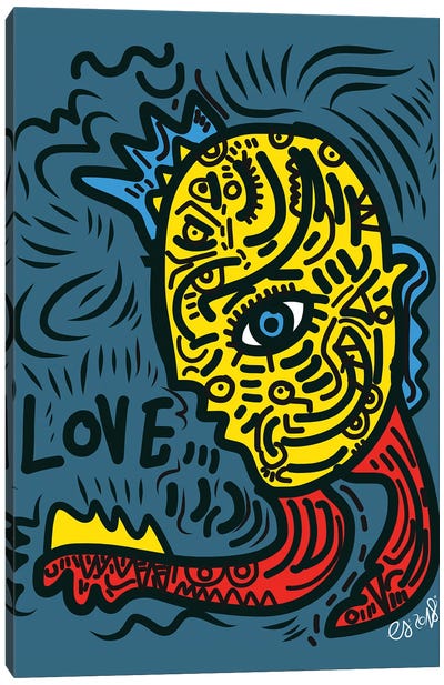 Punk Love Graffiti Canvas Art Print - Emmanuel Signorino