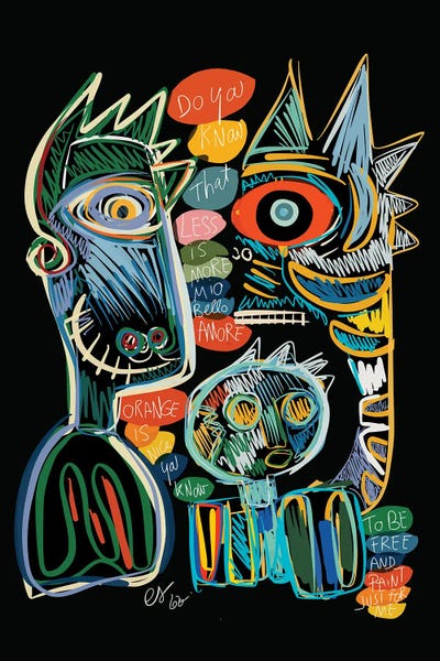 Neo-expressionism: Less Is More Mio Bello Amore by Emmanuel Signorino