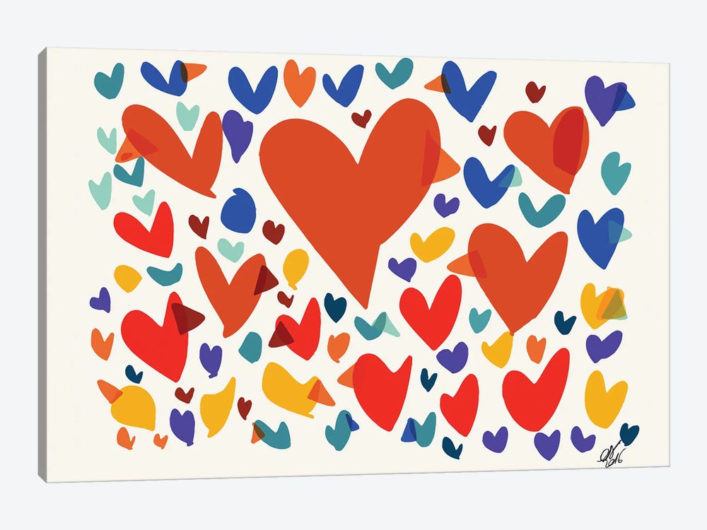 Hearts And Birds Of Love by Emmanuel Signorino 1-piece Canvas Wall Art