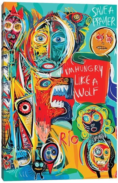I'm Hungry Like A Wolf Canvas Art Print - Neo-expressionism