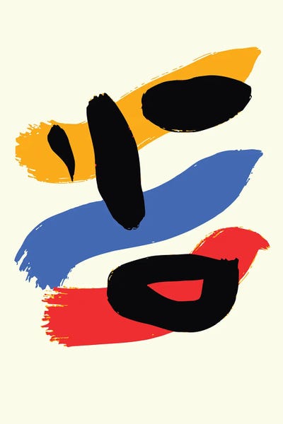 Minimal Yellow Blue Red Portrait by Emmanuel Signorino acrylic art print