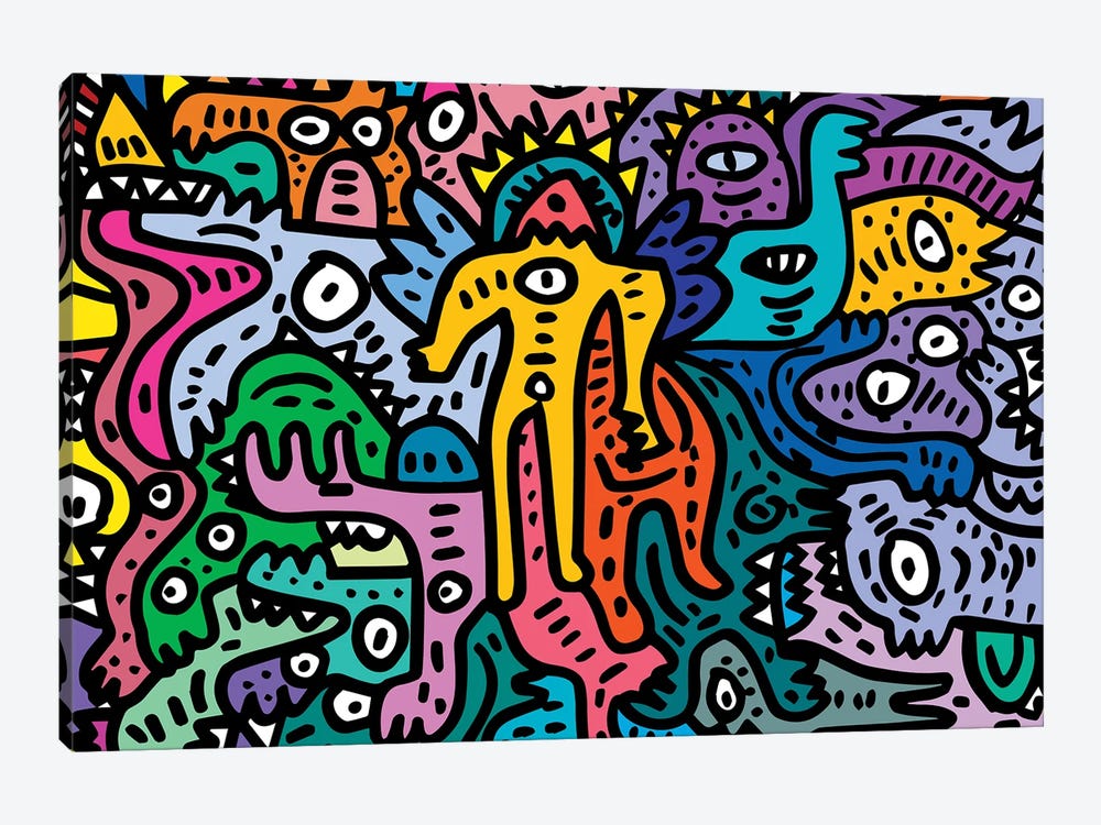 Graffiti Color Cool Monsters 1-piece Art Print