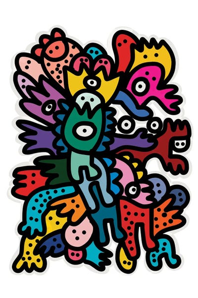 Cool Graffiti Friends by Emmanuel Signorino acrylic art print