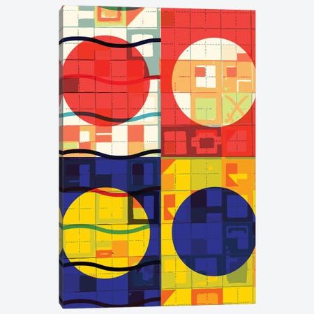 Four Circles Abstract Canvas Print #EMM132} by Emmanuel Signorino Canvas Wall Art