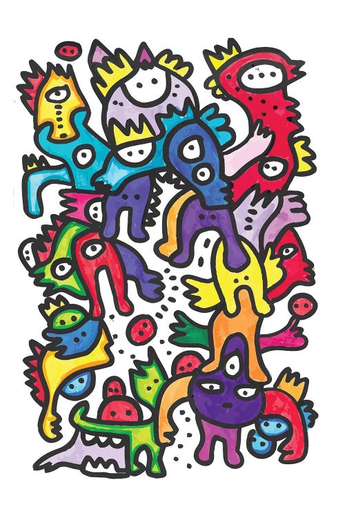 Felt Pen Cool Monsters by Emmanuel Signorino wall art