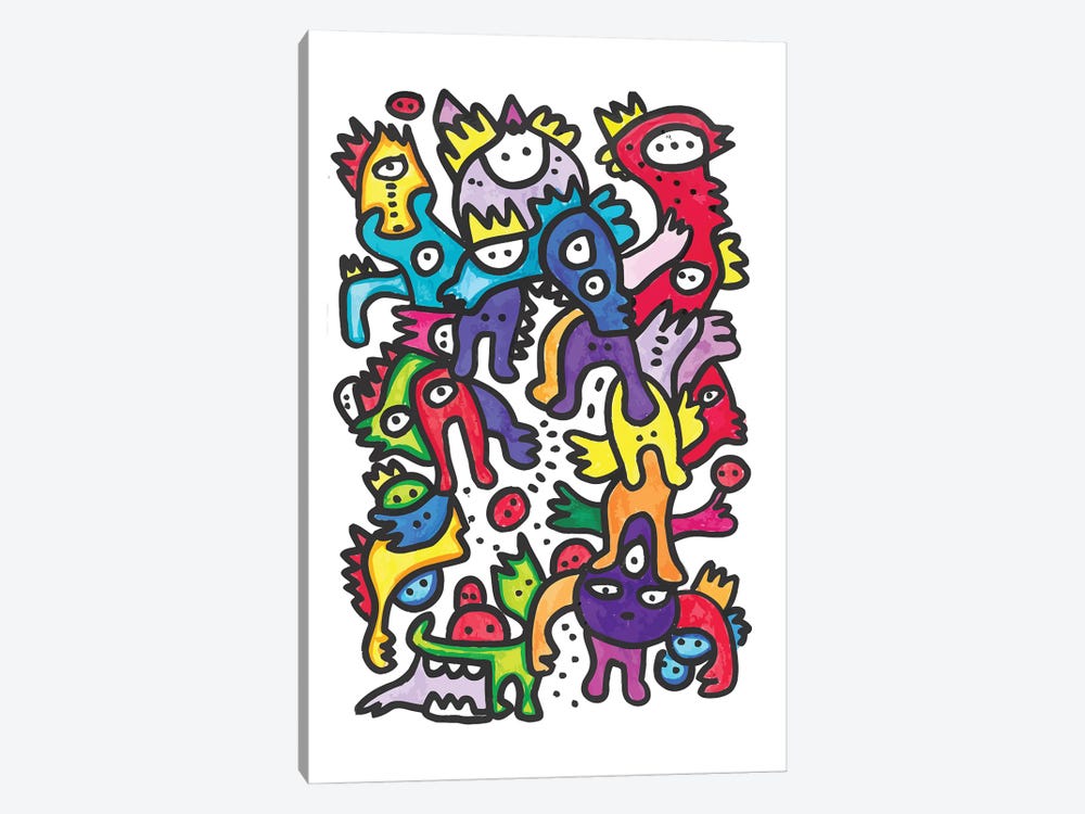 Felt Pen Cool Monsters by Emmanuel Signorino 1-piece Canvas Art Print
