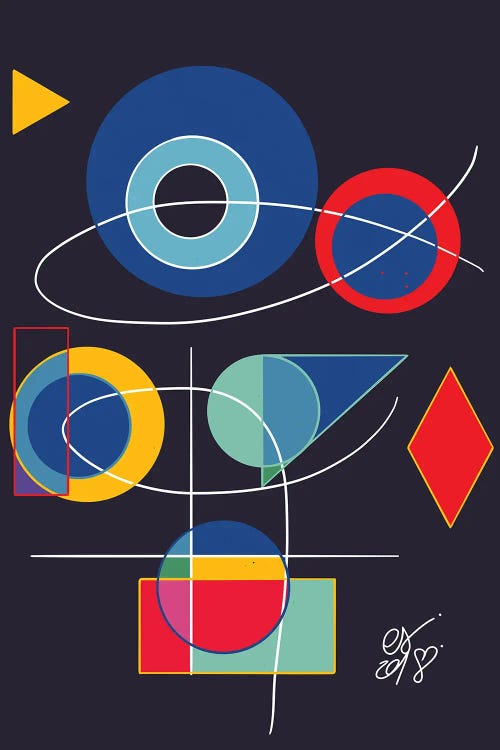 Joyful Abstract Geometric by Emmanuel Signorino wall art