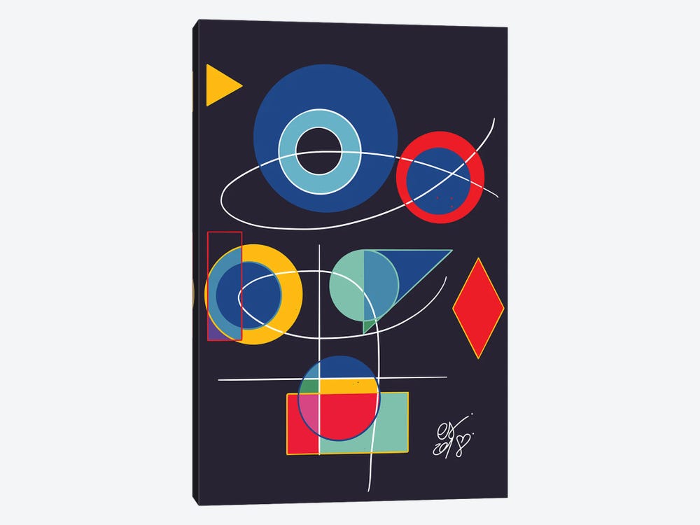 Joyful Abstract Geometric by Emmanuel Signorino 1-piece Canvas Art Print