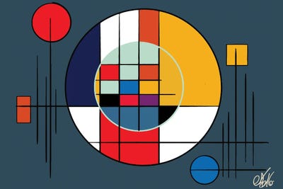 Suprematism Abstract Symbol by Emmanuel Signorino framed canvas print