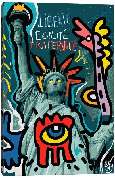 Liberté Egalité Fraternité Canvas Art Print - Emmanuel Signorino