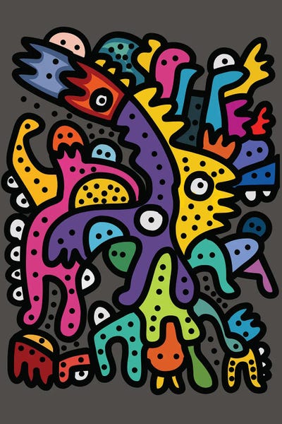 Cool Monsters Are Having Fun by Emmanuel Signorino acrylic art print