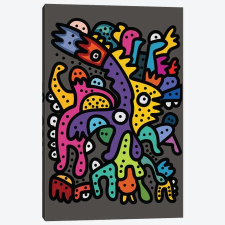 Cool Monsters Are Having Fun Canvas Print #EMM145} by Emmanuel Signorino Canvas Art