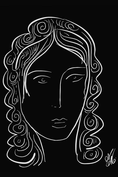 Black And White Minimal Portrait Of A Woman by Emmanuel Signorino acrylic art print