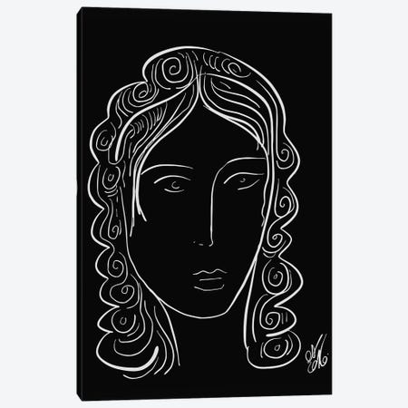 Black And White Minimal Portrait Of A Woman Canvas Print #EMM147} by Emmanuel Signorino Canvas Art