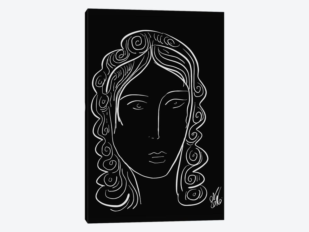 Black And White Minimal Portrait Of A Woman by Emmanuel Signorino 1-piece Canvas Print