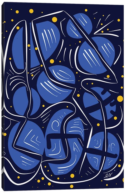 Blue Universe Galaxy Canvas Art Print - Emmanuel Signorino
