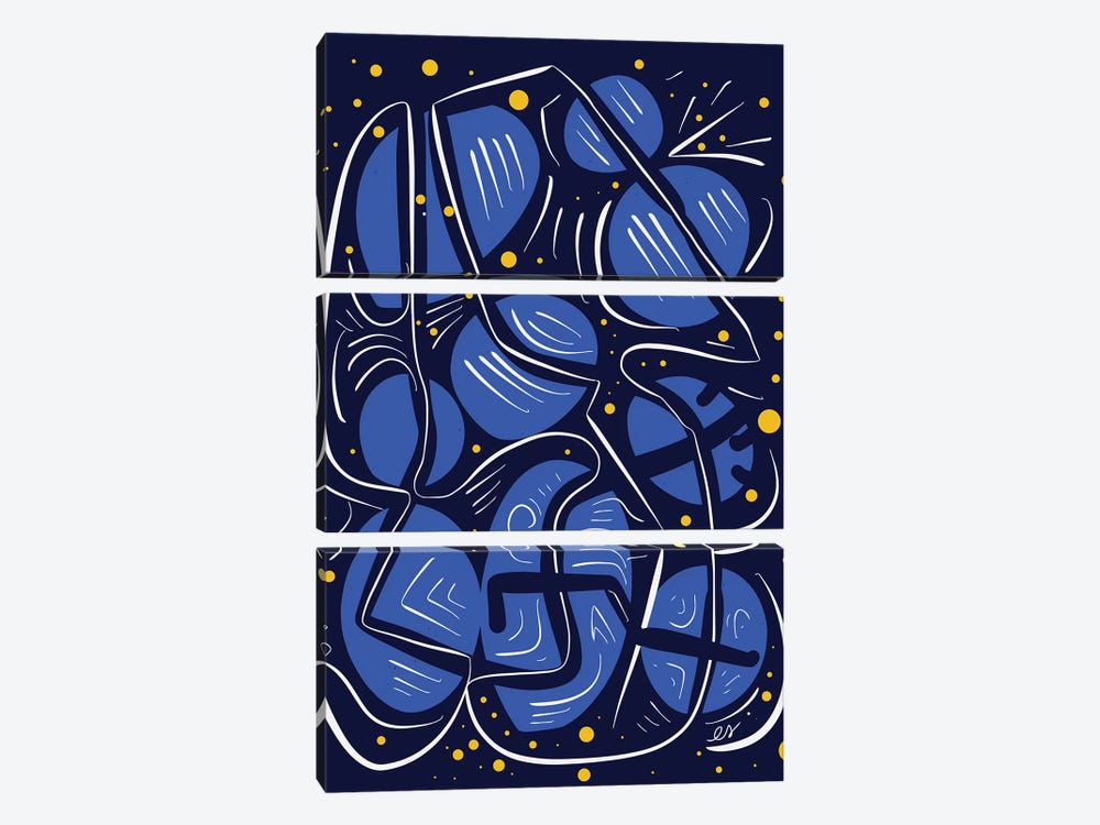 Blue Universe Galaxy by Emmanuel Signorino 3-piece Canvas Artwork