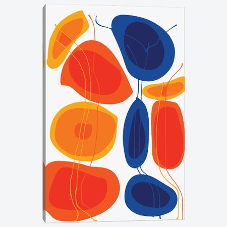 Orange And Blue Flowers Canvas Print #EMM149} by Emmanuel Signorino Canvas Art Print
