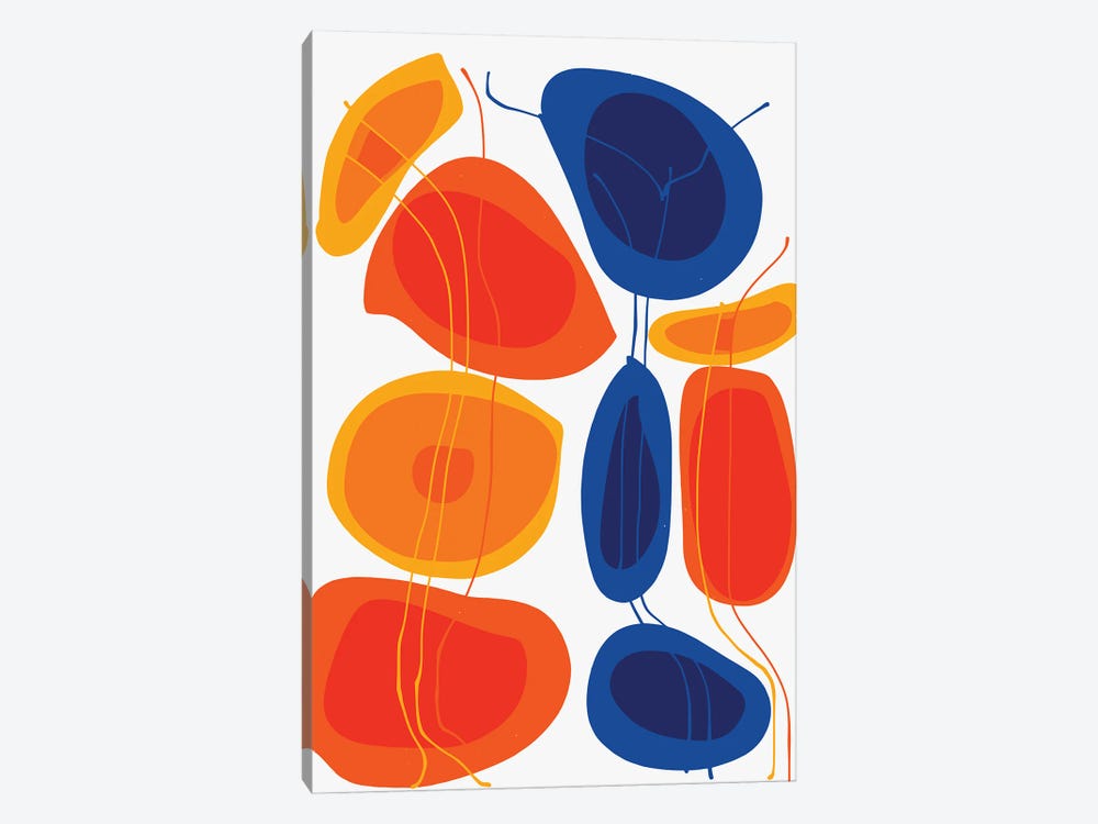 Orange And Blue Flowers by Emmanuel Signorino 1-piece Canvas Art Print