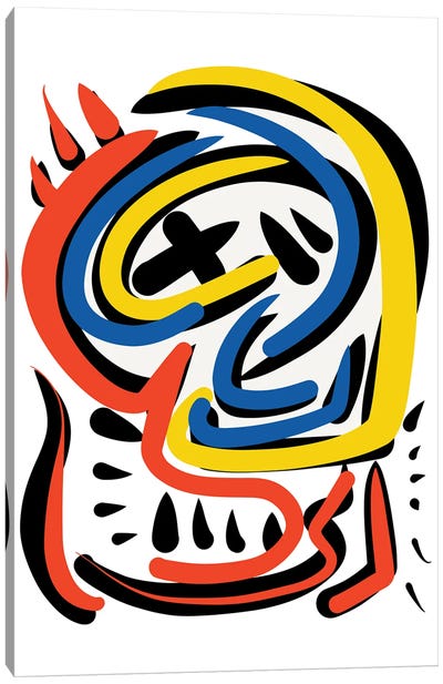 Abstract Face Full Of Energy Canvas Art Print