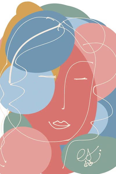 Pastel Abstract Portrait Of A Woman by Emmanuel Signorino acrylic art print