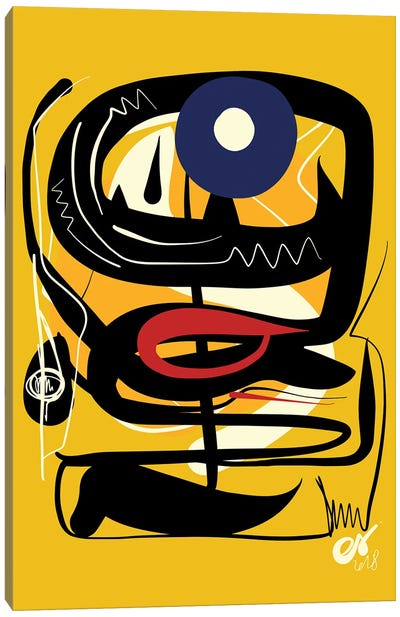 Yellow African Blue Eye Canvas Art Print - Large Modern Art