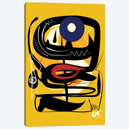 Yellow African Blue Eye Canvas Print #EMM153} by Emmanuel Signorino Canvas Artwork