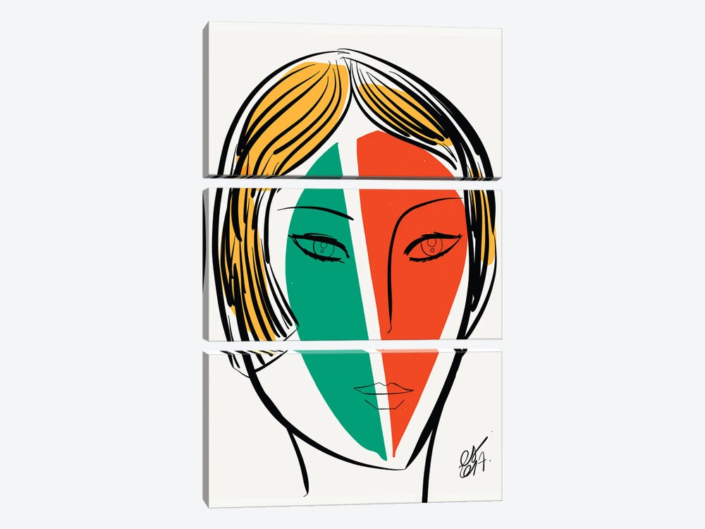 Green Orange Girl by Emmanuel Signorino 3-piece Art Print