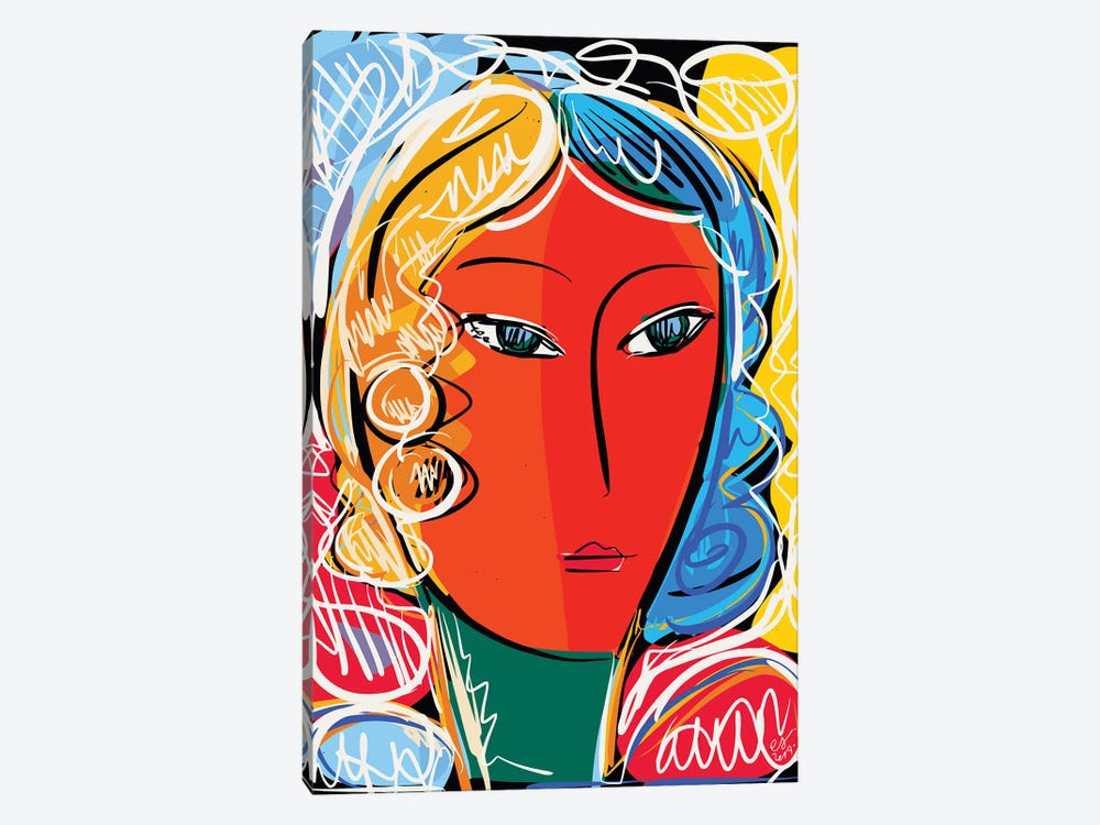 Expressionist Orange Paper Of A Girl by Emmanuel Signorino 1-piece Art Print