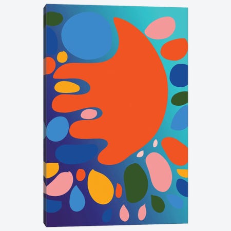 Gradient Blue And Orange Shape Of Love Canvas Print #EMM161} by Emmanuel Signorino Canvas Print