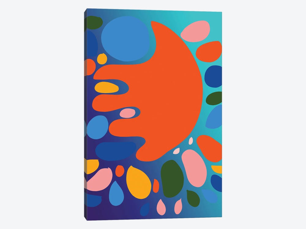 Gradient Blue And Orange Shape Of Love by Emmanuel Signorino 1-piece Art Print