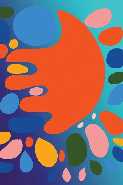 All Things Matisse: Gradient Blue And Orange Shape Of Love by Emmanuel Signorino