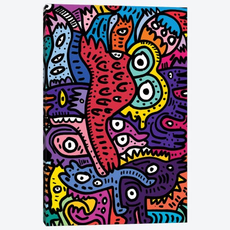 Graffiti Summer Monsters Canvas Print #EMM164} by Emmanuel Signorino Canvas Art