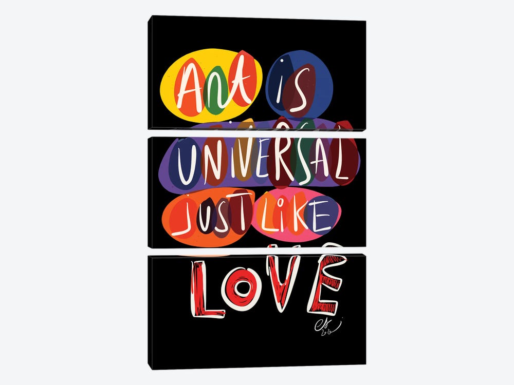 Art Is Universal Like Love by Emmanuel Signorino 3-piece Canvas Print