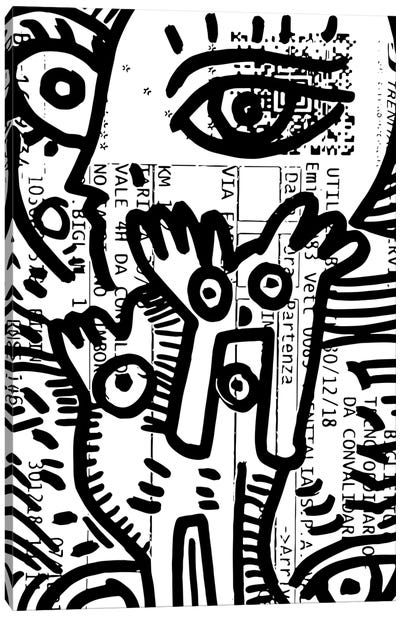Eyes Graffiti On Train Ticket Canvas Art Print - Emmanuel Signorino