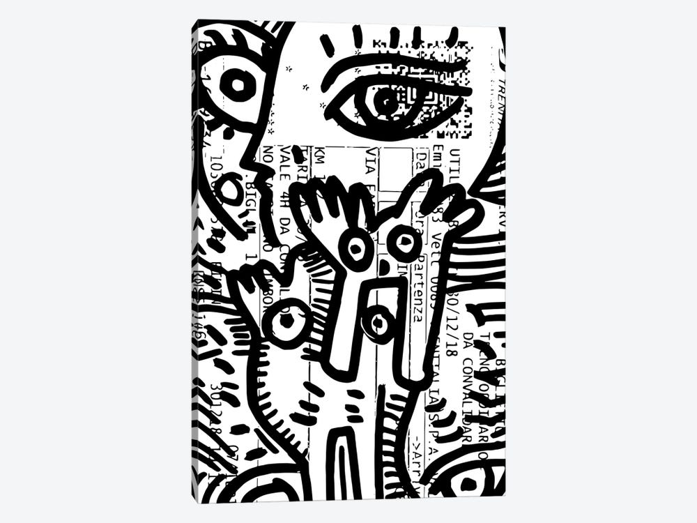 Eyes Graffiti On Train Ticket by Emmanuel Signorino 1-piece Canvas Art