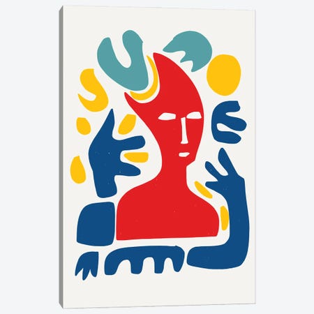 Red Man With Blue Arms Canvas Print #EMM17} by Emmanuel Signorino Art Print