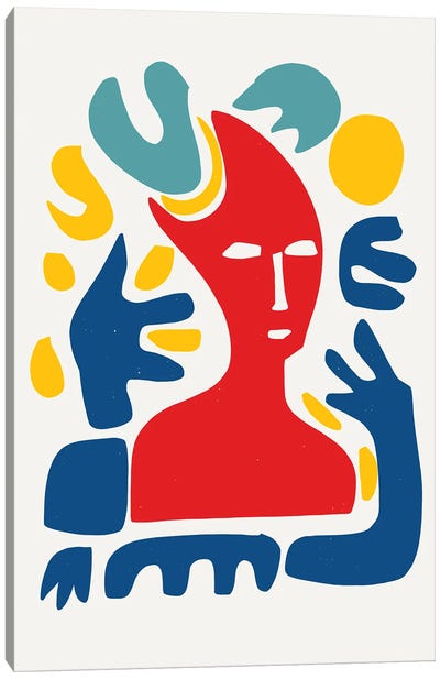 Red Man With Blue Arms Canvas Art Print - Emmanuel Signorino