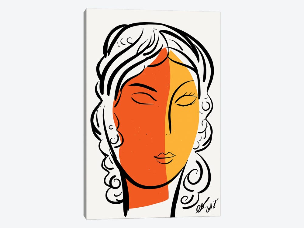 The Orange Yellow Portrait Of A Woman by Emmanuel Signorino 1-piece Canvas Print